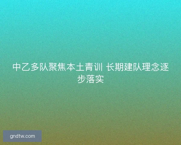中乙多队聚焦本土青训 长期建队理念逐步落实